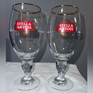 STELLA ARTIIS Gold Rimmed Beer Glass Set